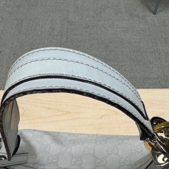 Rare.. Cream Gucci Medium Guccissima Twins  Interlocking Hobo Bag - Picture 6 of 10
